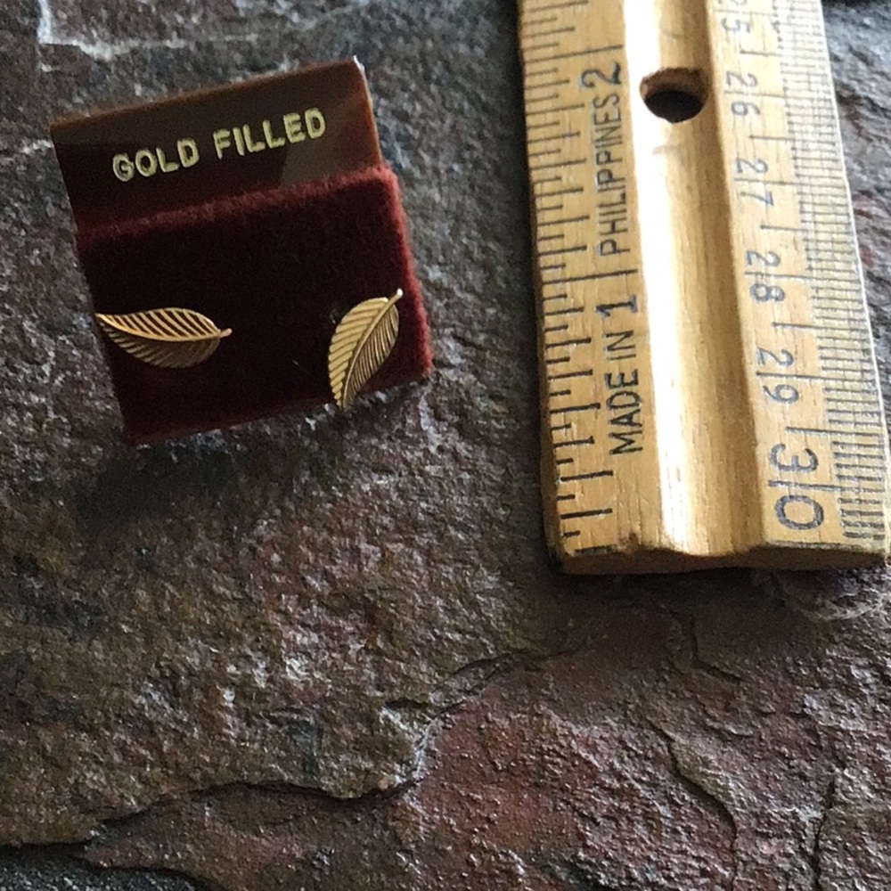 Gold filled leaf earrings